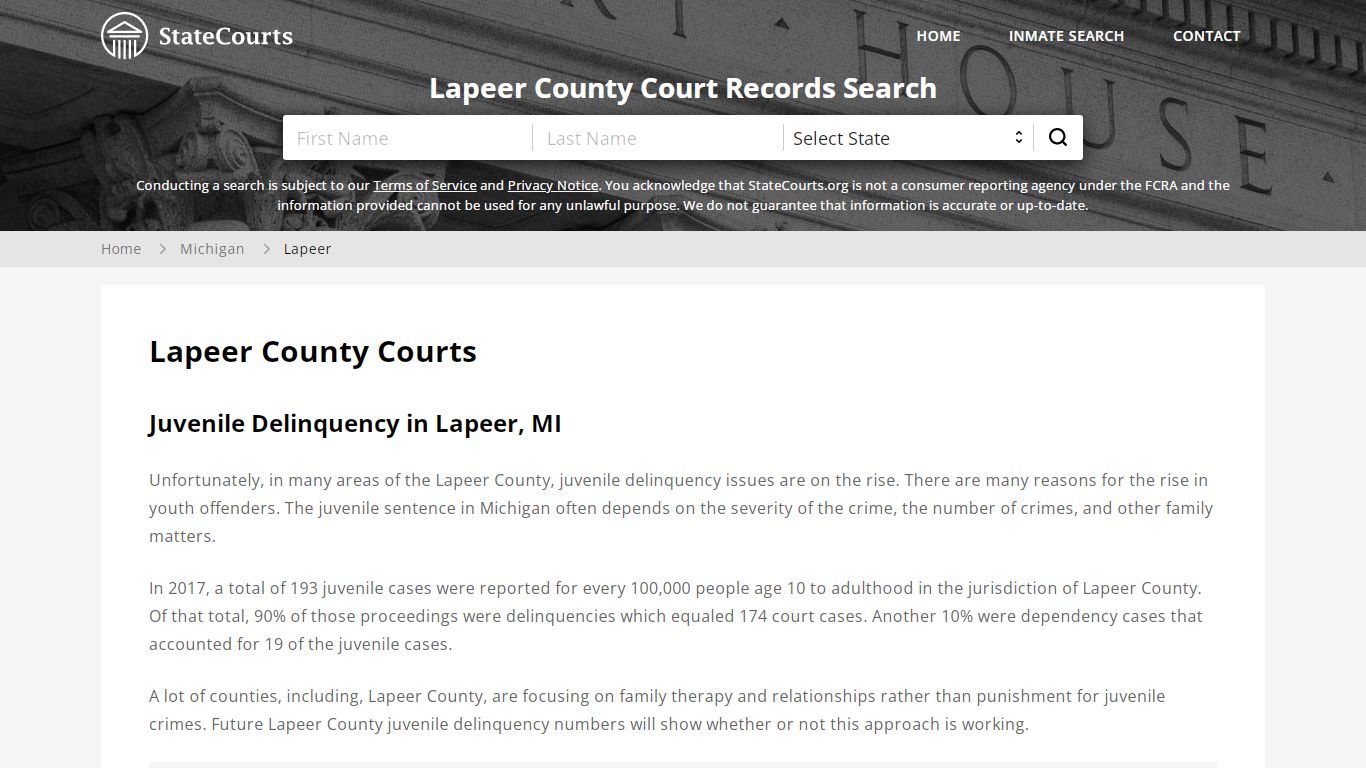 Lapeer County, MI Courts - Records & Cases - StateCourts